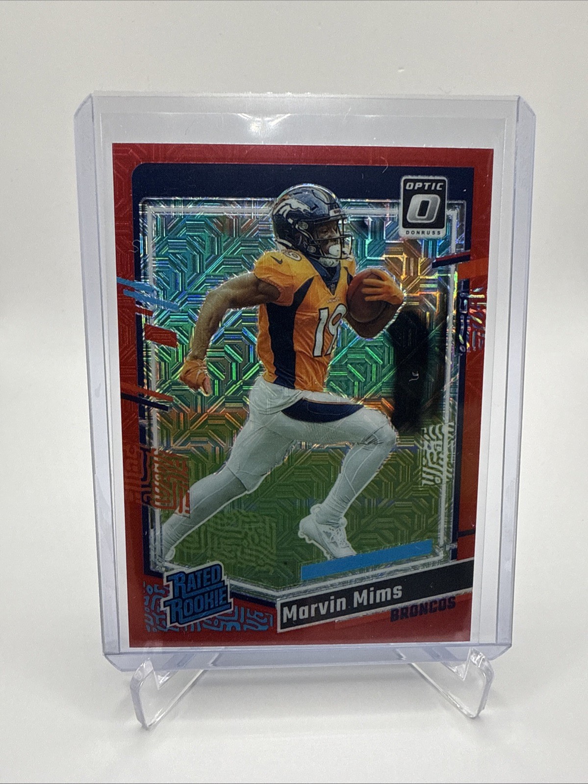 2023 Donruss Optic Marvin Mims Red Mojo Prizm Rated Rookie #231 Broncos