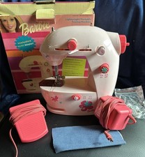 Vintage Barbie Pink Portable Sewing Machine Tested And Works W/manual