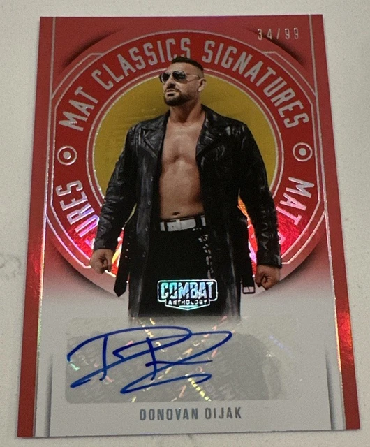 2025 Panini Combat Anthology Donovan Dijak Mat Classic Signatures Auto Red /99