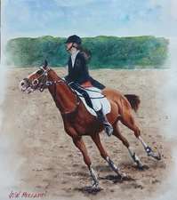 Watercolor Original Painting Gallop 11.1/2" x 10" NOT A PRINT