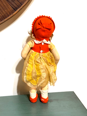 Antique Vintage Original 1920s '30s Lenci Felt Girl Doll Face