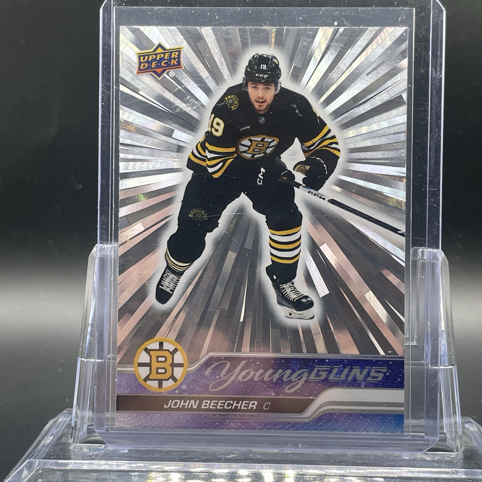 2023-24 Upper Deck Young Guns Outburst Silver John Beecher #472 Boston Bruins
