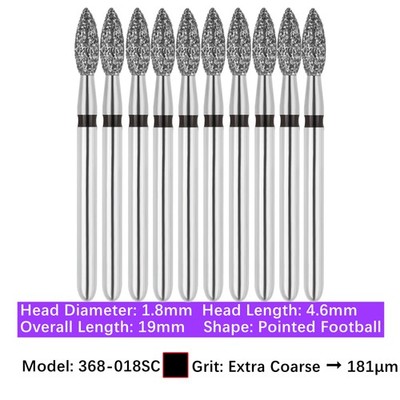 Vakker 10pc Dental Football FG Diamond Bur 368-018SC Super Coarse Grit