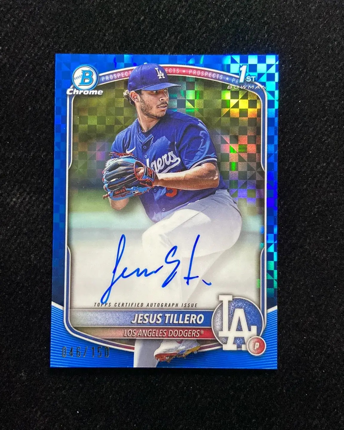 2025 Bowman Chrome Auto Jesus Tillero #CPA-JT Blue X-Fractor 46/150 1st OC66