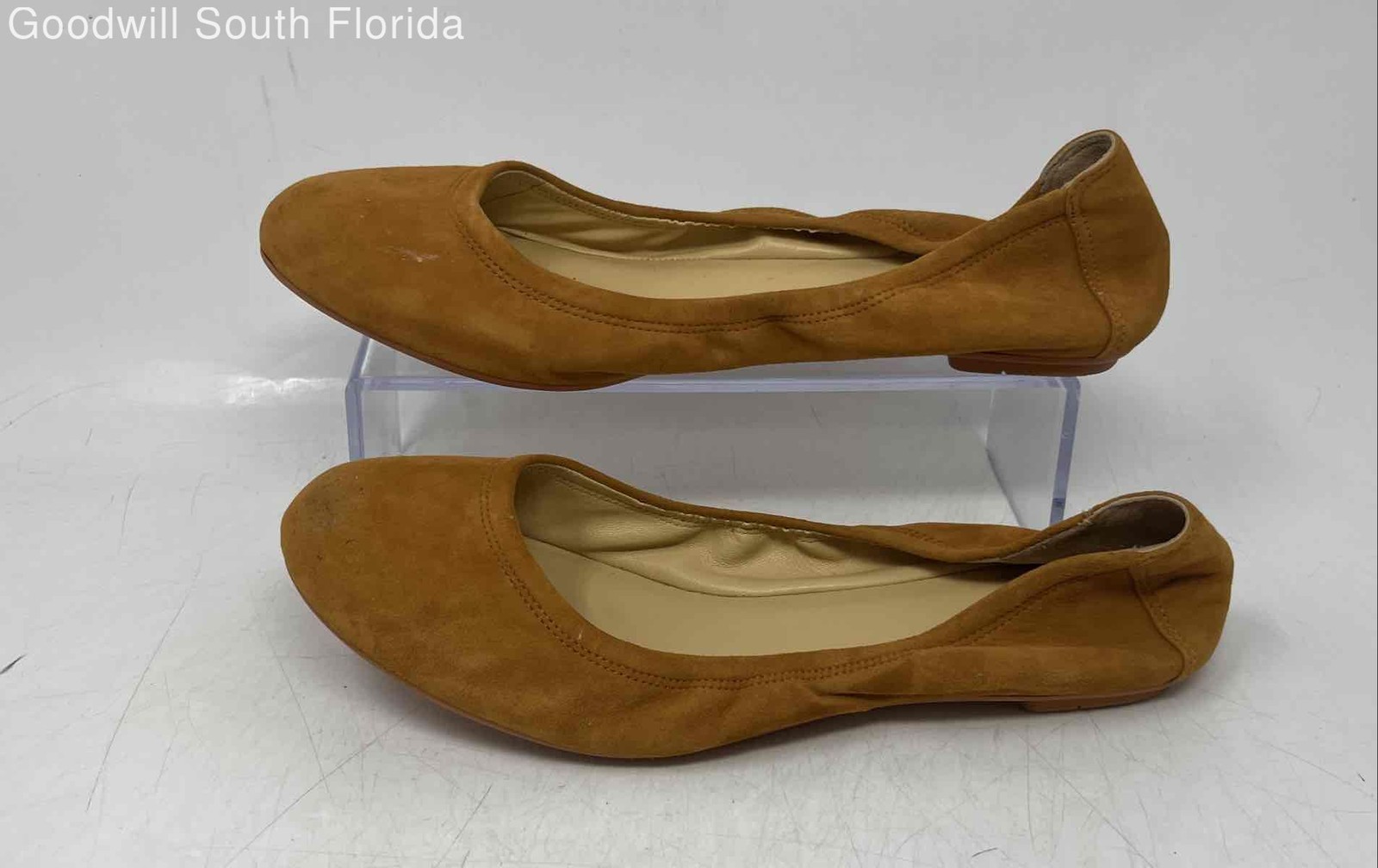 Cole Haan Womens Brown Suede Round Toe Slip-On Ballet Flats Size 8.5B