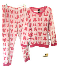 DISNEY 2 pc Cozy Plush Pajama Set-XL, pink multi