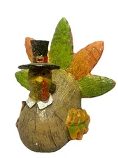 Tii Collections Turkey Figure Thanksgiving Decor Vintage Small Glittered Resin 