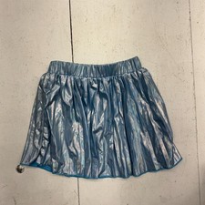 Shein Iridescent Blue Elastic Waist Layered Skirt Girls Size 4Y