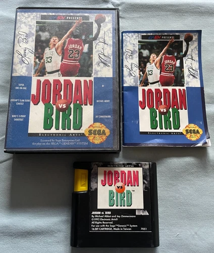 JORDAN VS. BIRD Sega Genesis EA Basketball Video Game COMPLETE in Original Case!