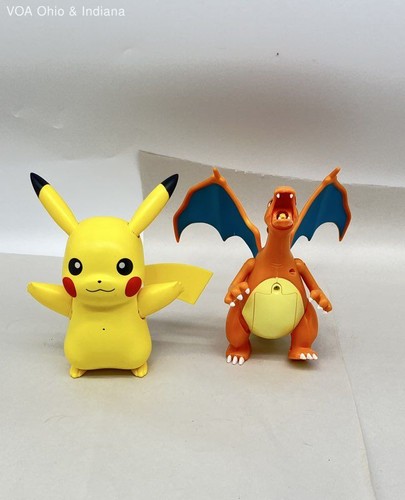 Pokemon Pikachu & Charizard Electronic Action Figure Lot Jazwares 2pc WORKS