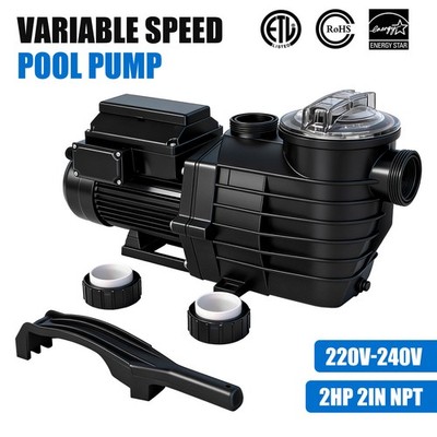 2HP 4 Variable Speed Inground Pool Pump for In/Above Ground Pools 230V 2in NPT