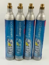 Lot of 4 SodaStream CO2 Cylinder Replacement Canisters Empty 60L 14.5 oz