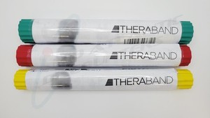 Ensemble de 3 Théraband Flexbar Thérapie Résistive Barres Vert 15lb rouge 10lb jaune 6lb