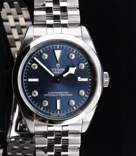 Auth 2025 Tudor Black Bay One 36 Unisex Steel Diamond Dial Watch 79640 Box & Doc