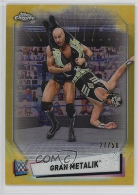 2021 Topps Chrome WWE Image Variations Gold Refractor 27/50 Gran Metalik 1m5u