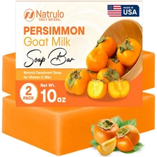 Persimmon Soap Bar – Goat Milk Body Wash for Eliminating Body Odor, 100G