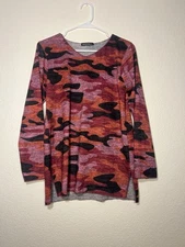 David Cline Small Pink Black Camo Long Sleeve Shirt