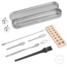 10 Pcs Lab Tool Kit with Lab Spoon, Lab Scoops, Micro Funnels, Filling Tray for