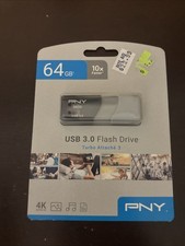 64GB USB 3.0 Flash Drive PNY P-FD64GTBOP-GE Elite Turbo Attache