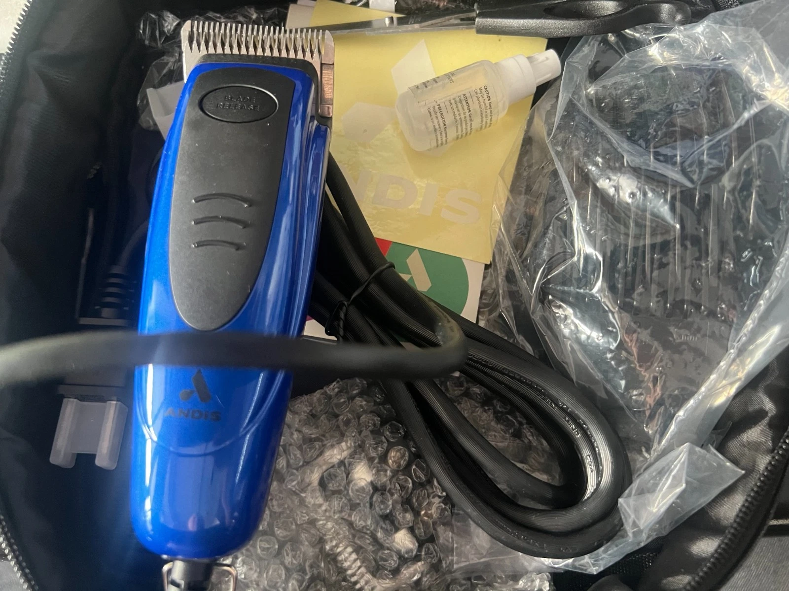 Andis EasyClip Versa Clipper Kit Blue Pet Grooming RACD #1309 Open Box