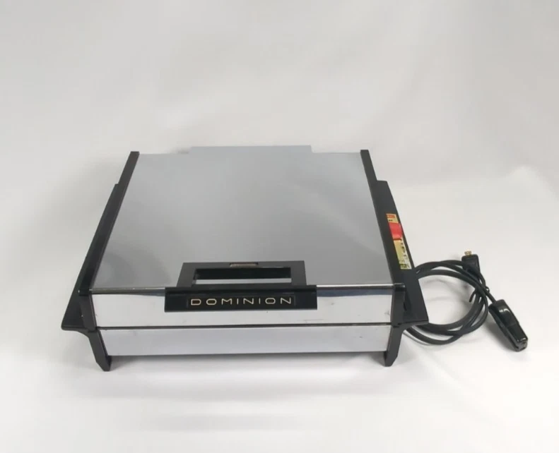 VTG Dominion Waffle Maker Grill Reversible Model 1251 Works- Tested Made in USA