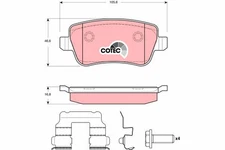 GDB1637 TRW Brake Pad Set, Disc Brake for Fiat