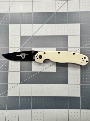 Ontario Rat Model 2 Liner Lock Knife ''Bone'' Nylon 6 (3'' Black Powder Coat) 