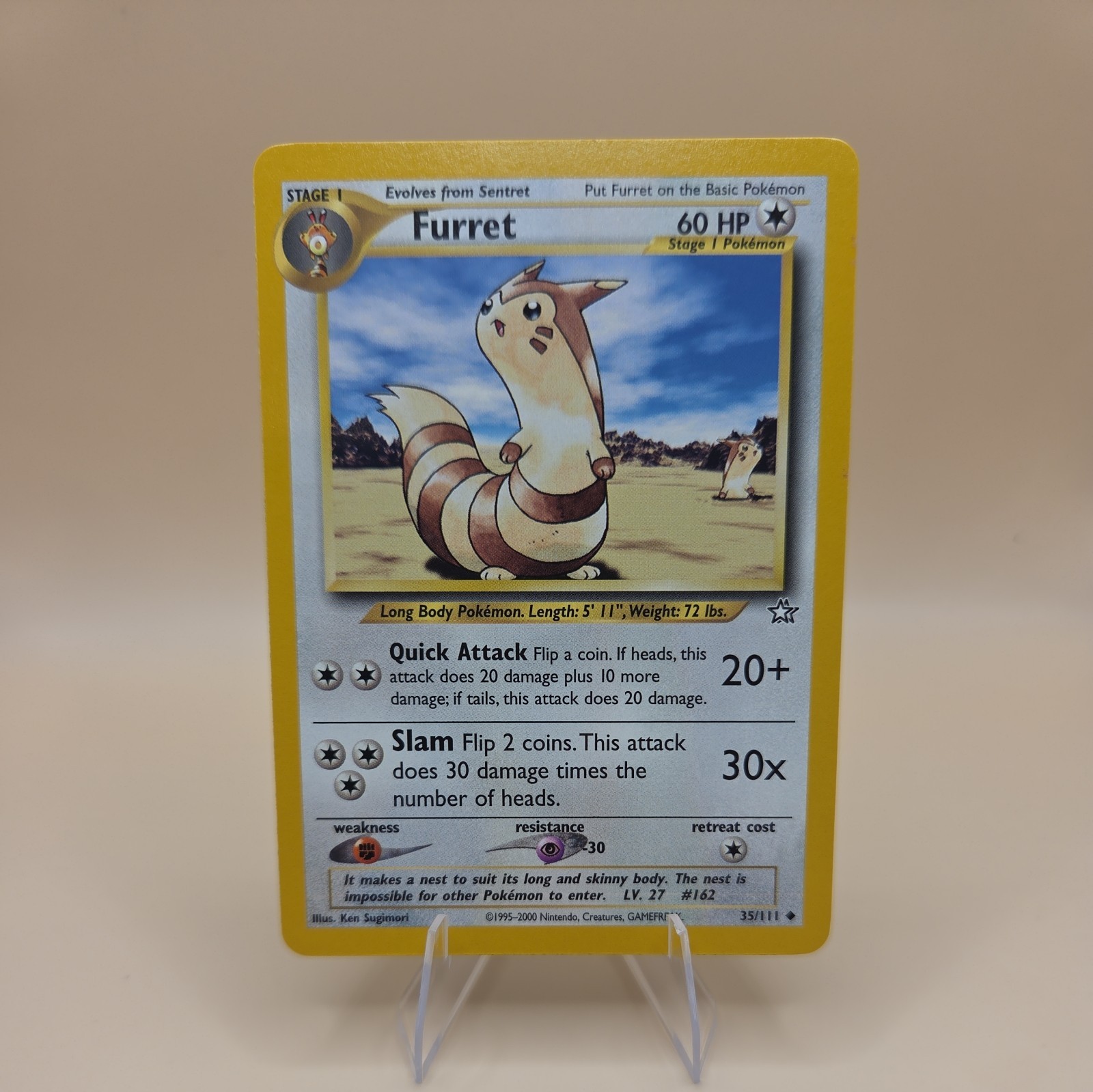 2000 Pokémon TCG Furret Neo Genesis 35/111 Regular Unlimited Uncommon