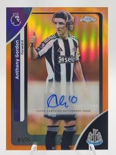 2025-26 Topps Chrome Premier League EPL Anthony Gordon Orange Refractor Auto /25