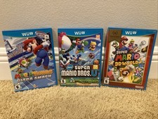 New Super Mario Bros U + Mario 3D World + Mario Tennis Nintendo Wii U - Lot Of 3