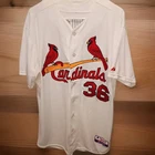 MLB Game Worn Majestic St. Louis Cardinals Home White Pothoff Jersey Size 48