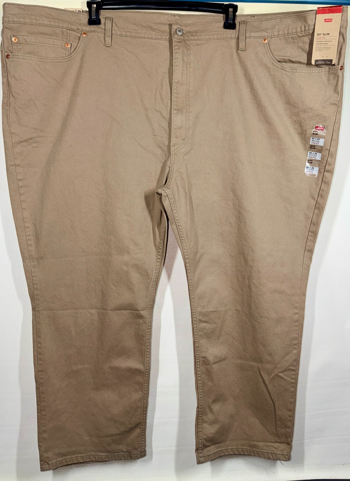 S 511 Slim Fit Jeans Big & Tall Mens Size 60 X 30 Stretch Ta