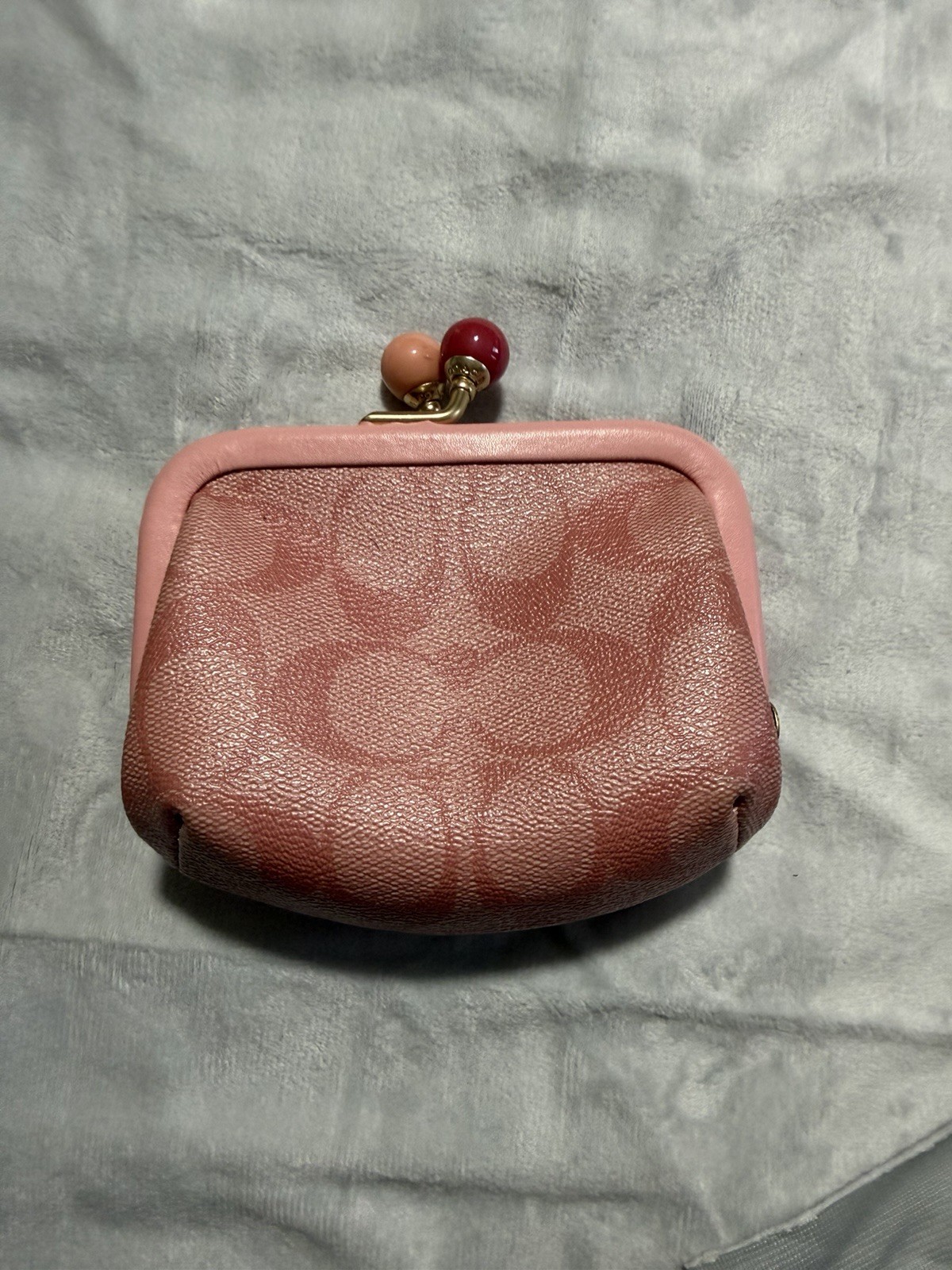 COACH pink C1708 Nora Kisslock Coin Case In Signature Canvas  outlet New image 2