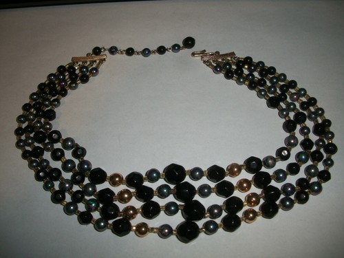 Vintage Mid Century Necklace w Glass Beads Made in Japan from Estate lot 2 - 第 1/6 張圖片