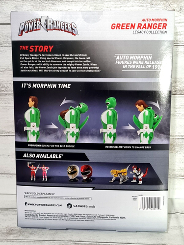 Mighty Morphin Power Rangers Auto Morphin Green Ranger Colección Tommy Legacy - Imagen 2 de 2