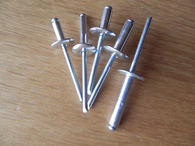 250 Stk. Großkopf Blindnieten 4x10 Kopf-12mm ALU/Stahl NN