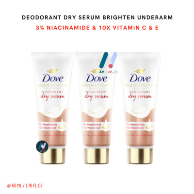 DOVE Dry Serum Deodorant Niacinamide Vit C E Brightening Underarm Renew Collagen
