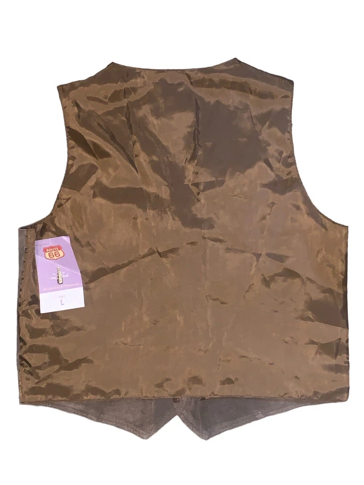 Route 66  Suede Leather Vest Womens L Brown  Western Embroidered Vest NWT - Image 2 of 4