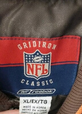 VTG NFL CLEVELAND BROWNS REEBOK BOMBER JACKET GRIDIRON CLASSIC