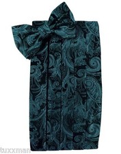 NEW Cardi Jade Green Paisley Tuxedo Tux Cummerbund Bow tie Hankie. TUXXMAN
