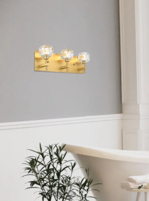 CRYSTAL WALL SCONCE VANITY MODERN BATHROOM BEDROOM DINING ROOM LIGHT FIXTURE 18''