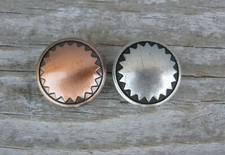 Set of 2 Jeremiah Watt Horseshoe Salt Lick Floral Concho 3/4" Nickel Copper 