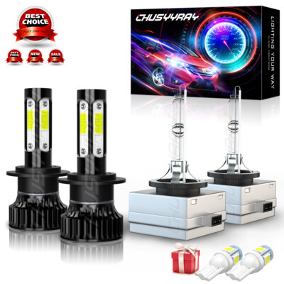 4X LED/HID Headlight High Low Beam Bulbs 6000K For 2011-2013 Hyundai Equus