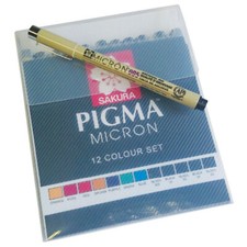 NEW Sakura Pigma Micron Drawing Pens Set 12pk Technical Sketching Pens