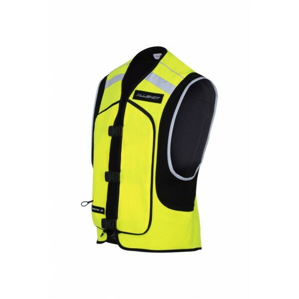 Gilet moto airbag ALLSHOT AIR-V2 jaune fluo haute visibilité en taille L