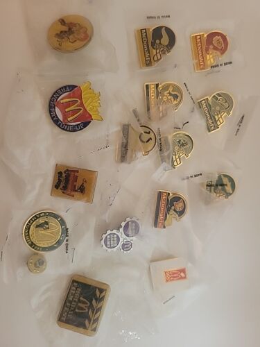 McDonalds Employee Promotional Lapel Pins Lot of 15 NFL Olympics FILM Fest
