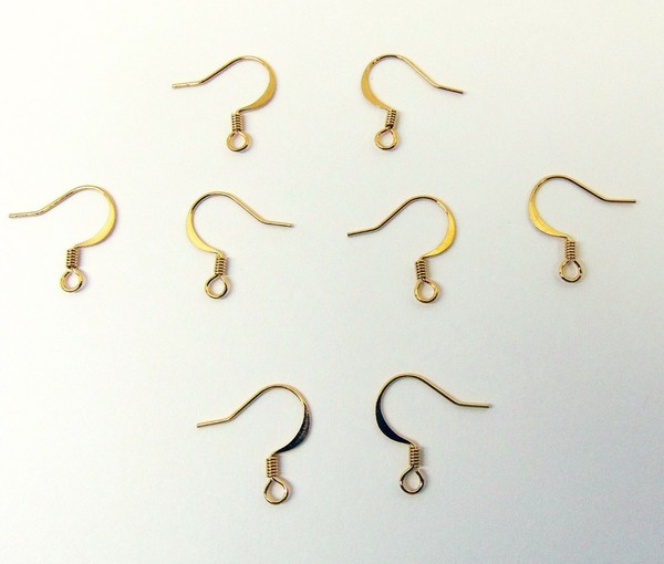 Alternate view of Flat Fish Hook Gold Plated French Hooks Ear Wires Earrings