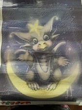 Diamond Art Painting Full Round 14"x18" 35cmx45cm Baby Dragon On Moon