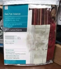 style selections Bernard Stripe Back Tab Valance 60-in x 15-in