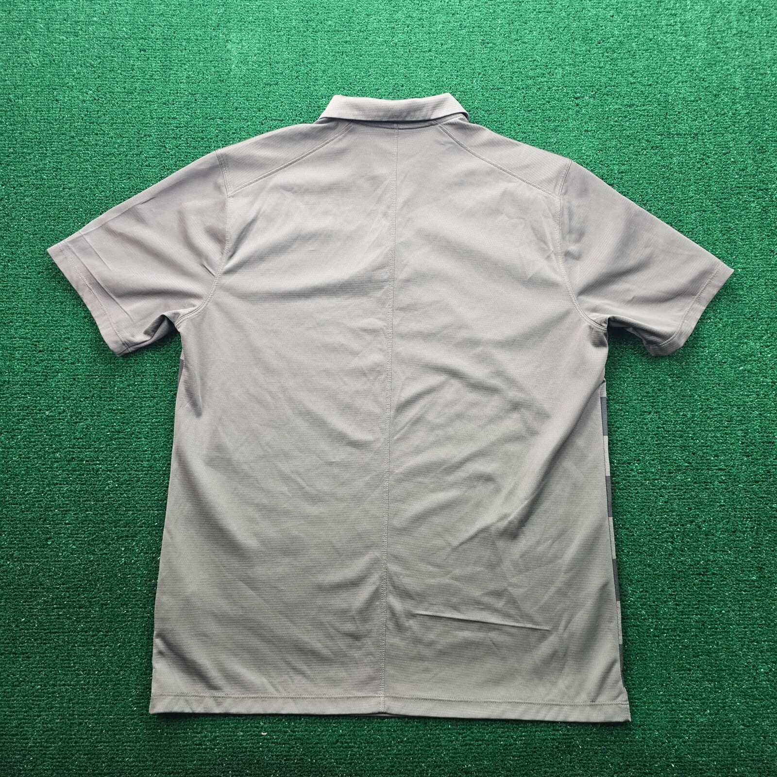 Nike Polo Shirt Mens Medium Gray Graphic Hacked Striped Dri Fit Golf Performance thumbnail 9